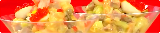 калорийность салата оливье с курицей и сметаной